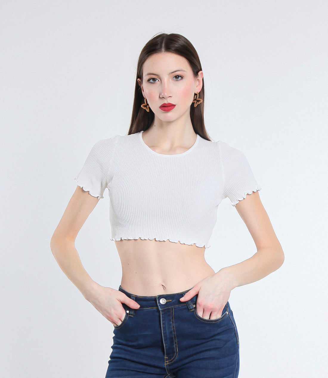 MAGLIA CROPPED VISCOSA SM BIANCO