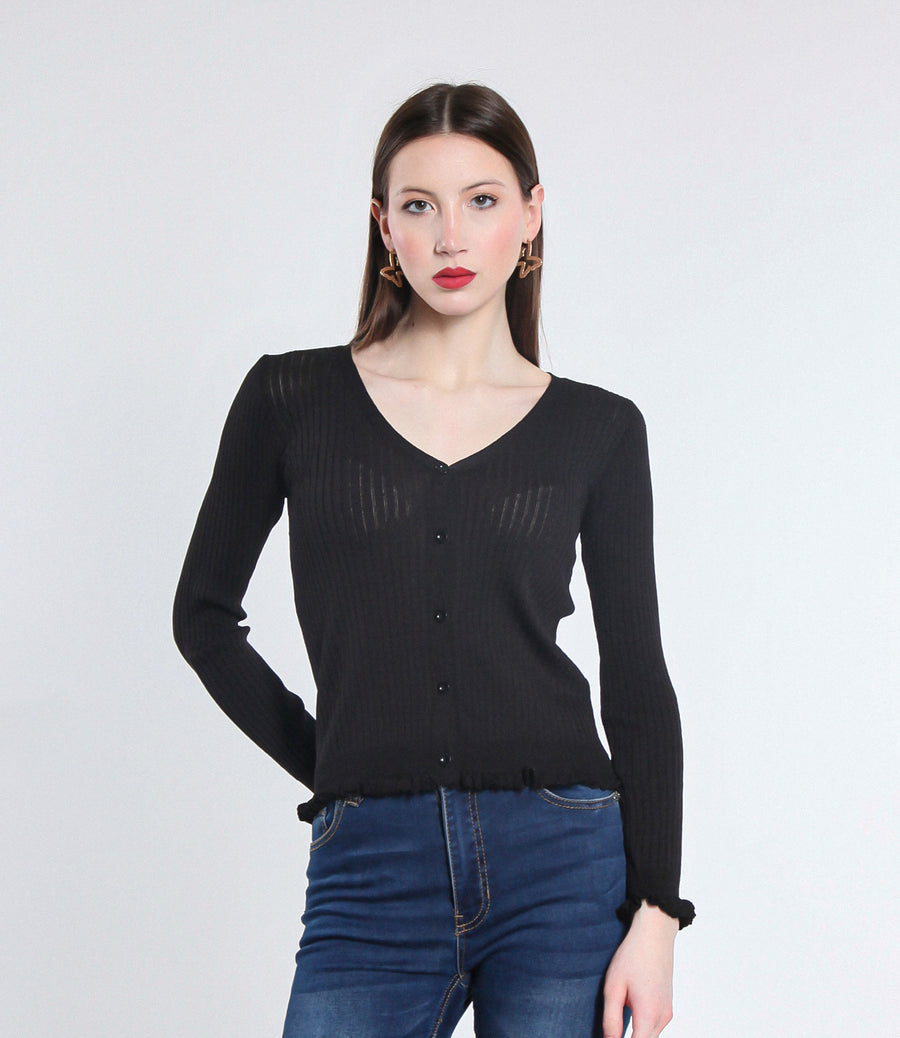 CARDIGAN VISCOSA SM NERO