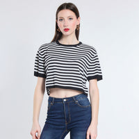 MAGLIA CROPPED VISCOSA SM NERO