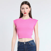 MAGLIA CROPPED IN VISCOSA SM ROSA