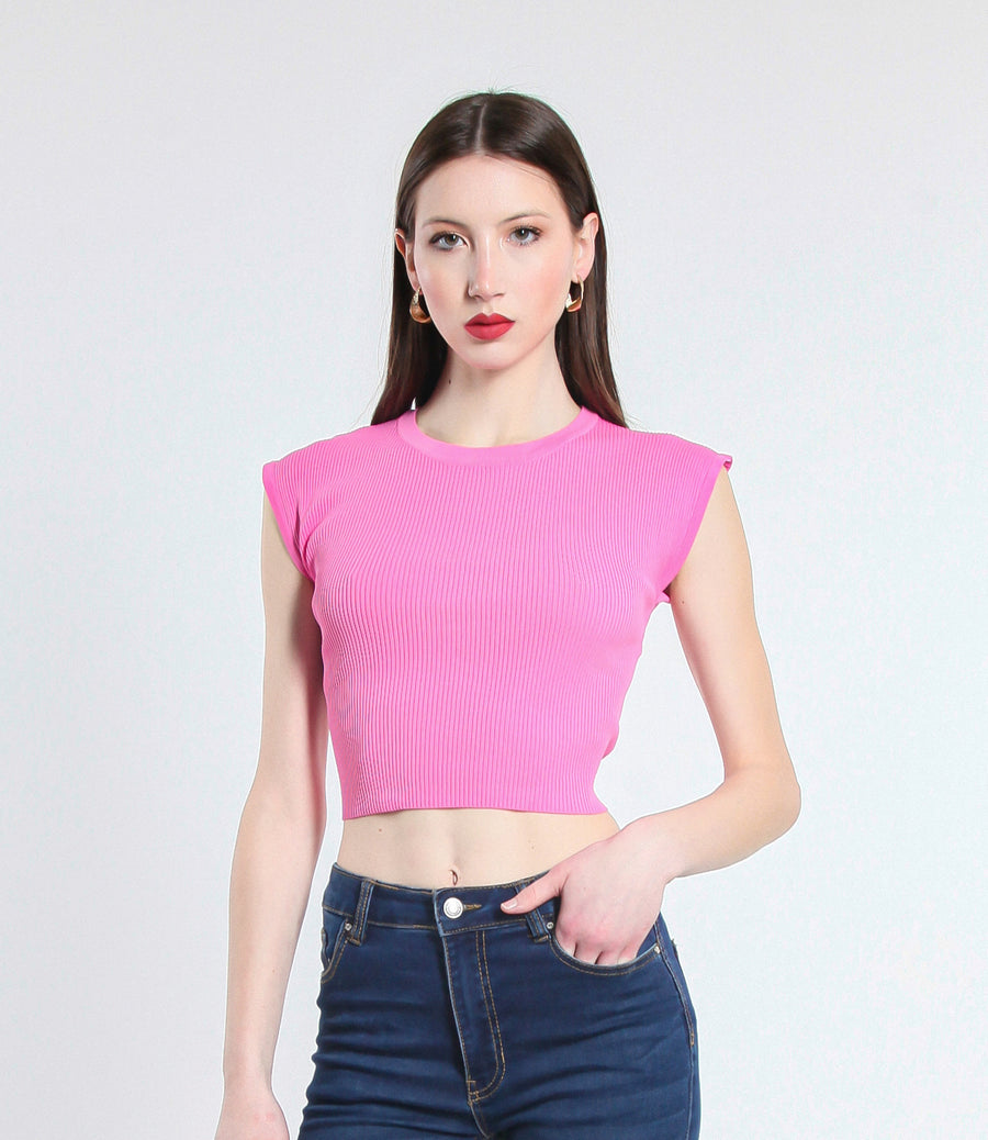 MAGLIA CROPPED IN VISCOSA