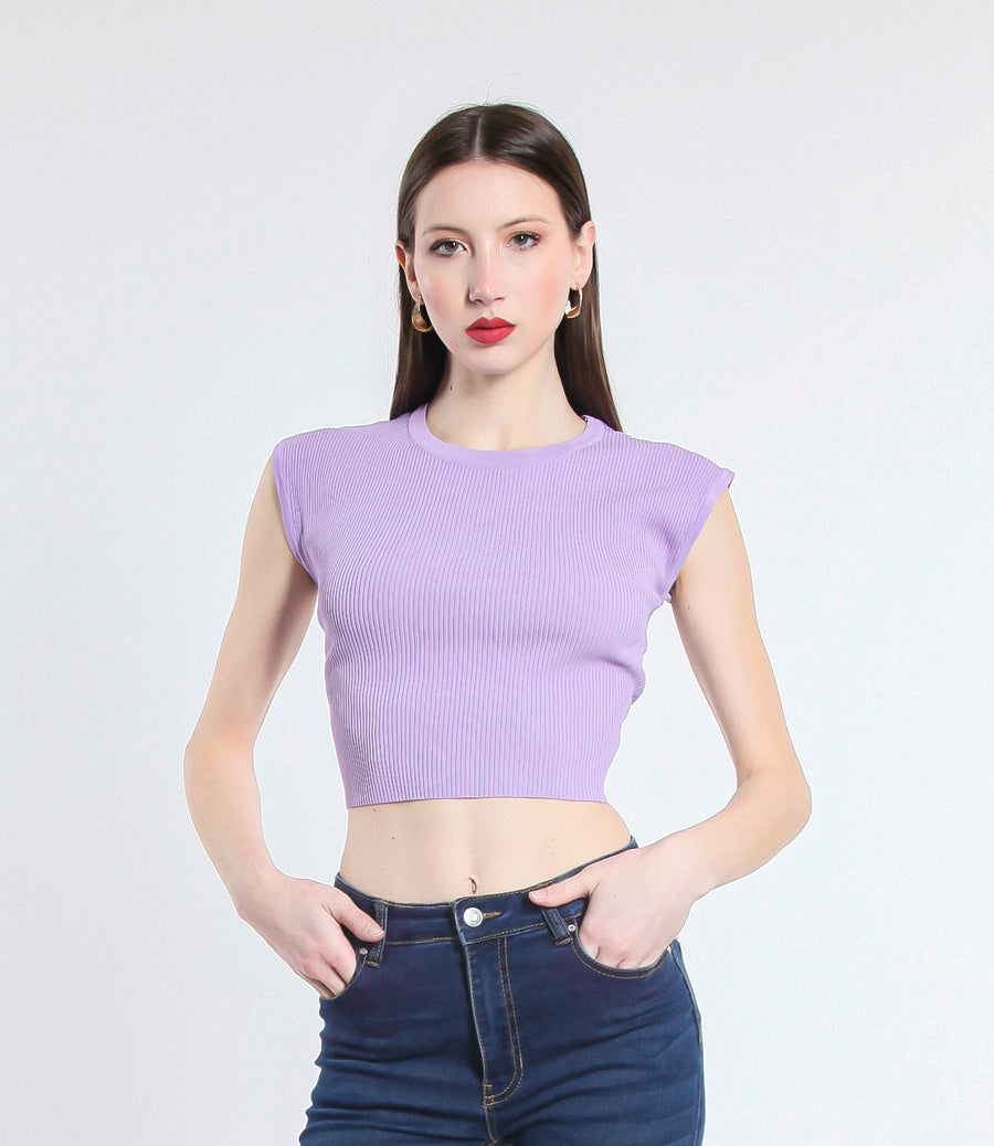 MAGLIA CROPPED IN VISCOSA