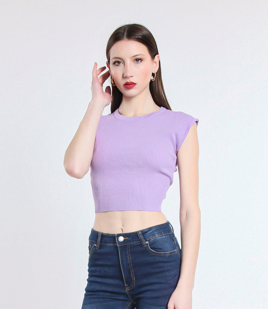 MAGLIA CROPPED IN VISCOSA