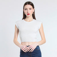 MAGLIA CROPPED IN VISCOSA SM BIANCO