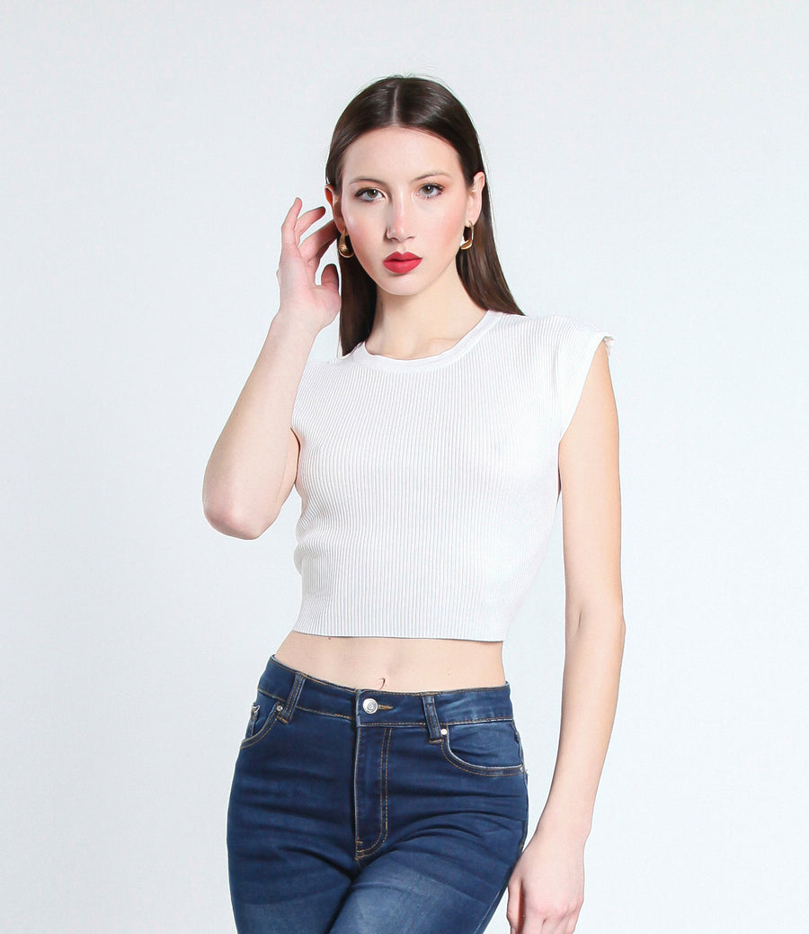 MAGLIA CROPPED IN VISCOSA