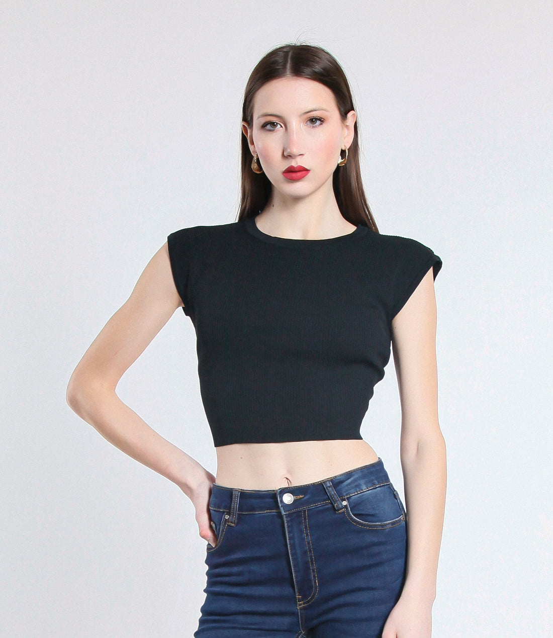 MAGLIA CROPPED IN VISCOSA