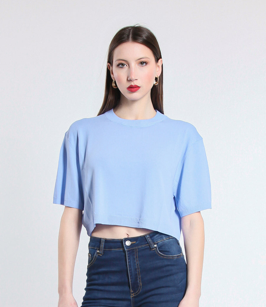 MAGLIA CROPPED IN VISCOSA