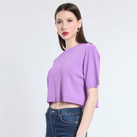 MAGLIA CROPPED IN VISCOSA SM LILLA