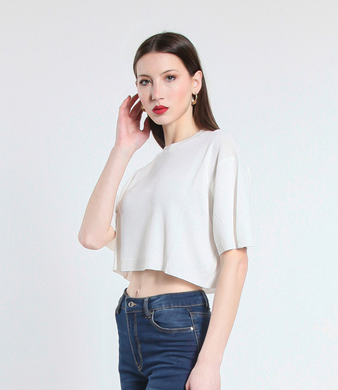 MAGLIA CROPPED IN VISCOSA