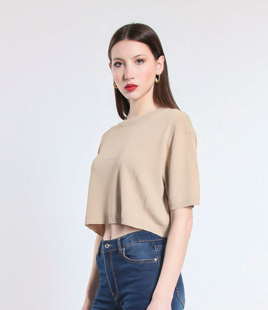 MAGLIA CROPPED IN VISCOSA