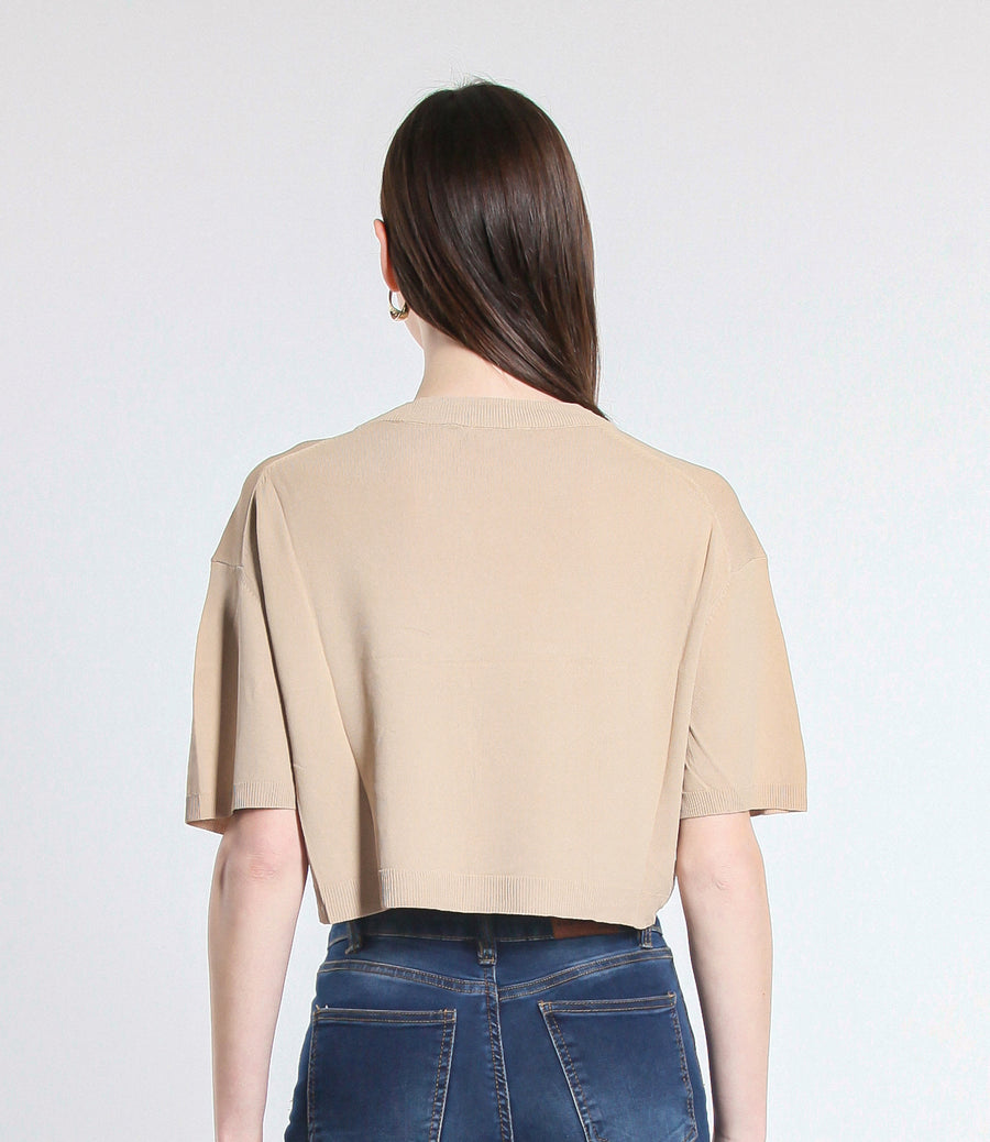 MAGLIA CROPPED IN VISCOSA