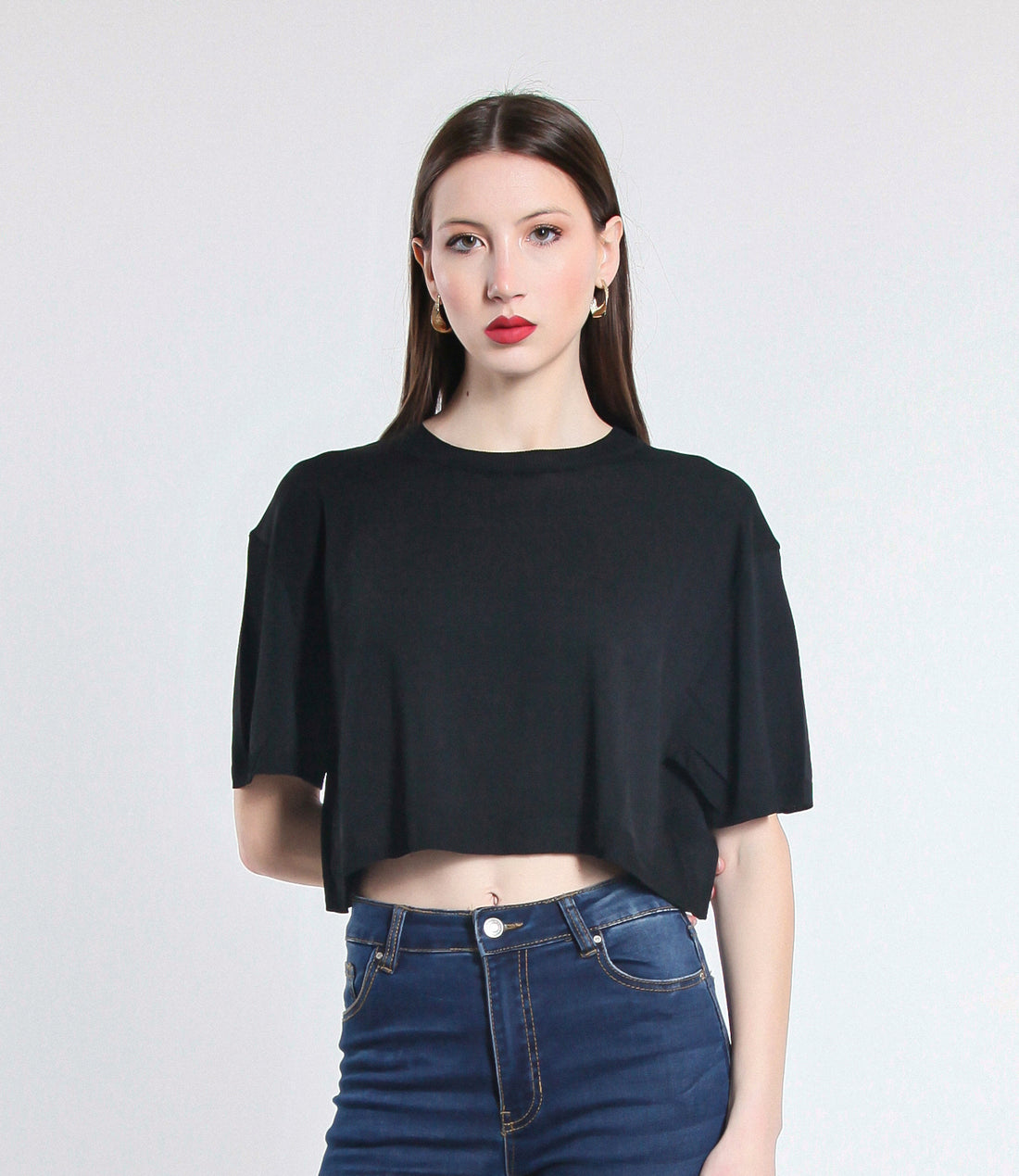 MAGLIA CROPPED IN VISCOSA