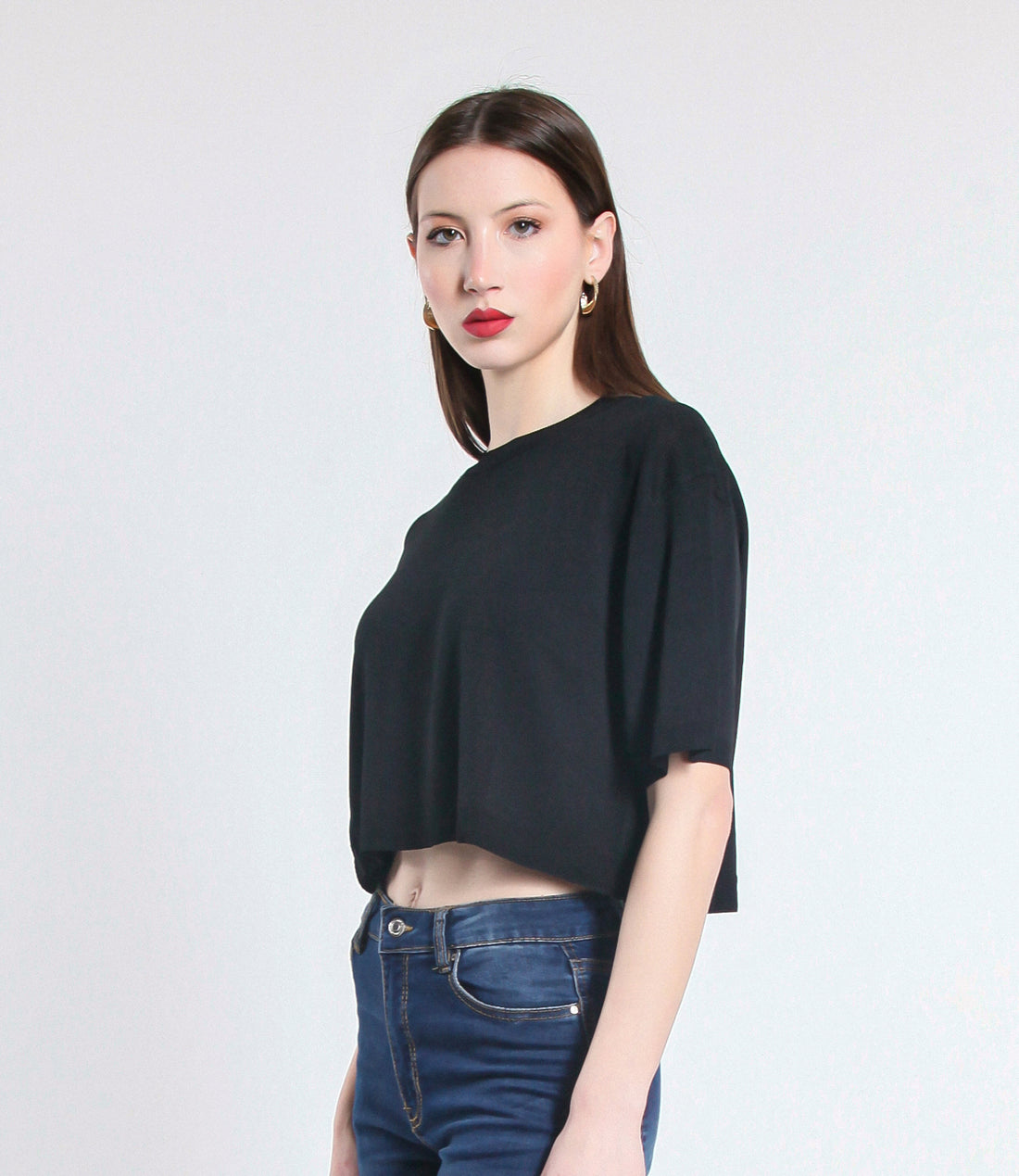 MAGLIA CROPPED IN VISCOSA