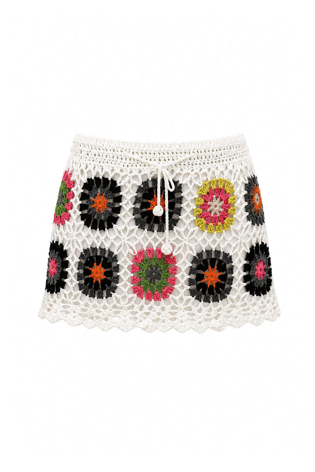 Minigonna Crochet Multicolor BIANCO